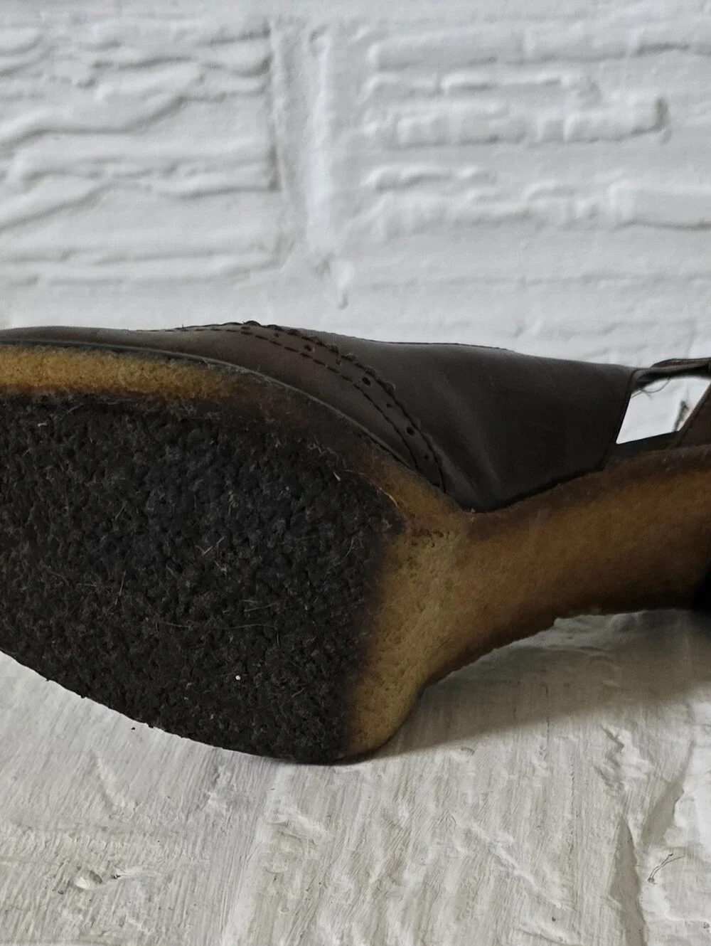 Classic Brown Leather Mary Jane Heels